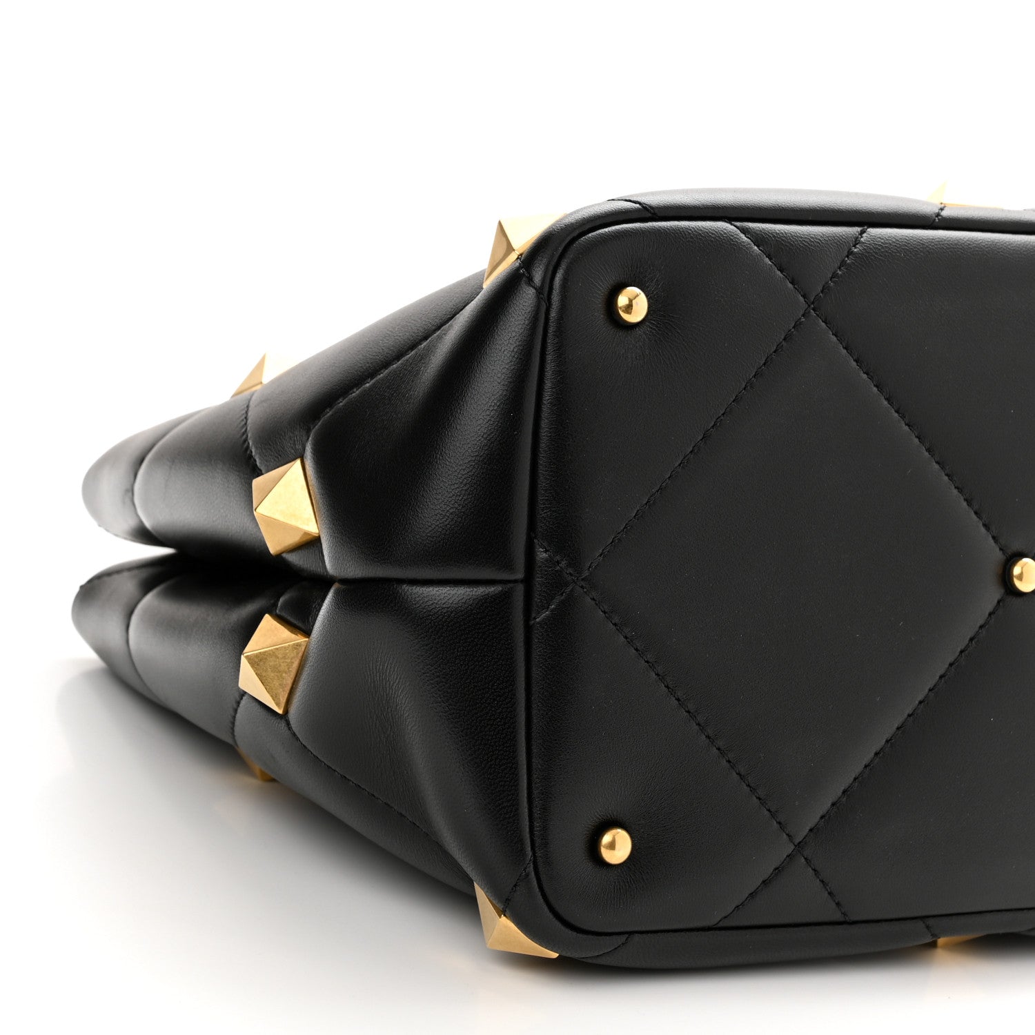 Valentino Garavani Nappa Roman Stud The Handle Bag Black 8 of 9