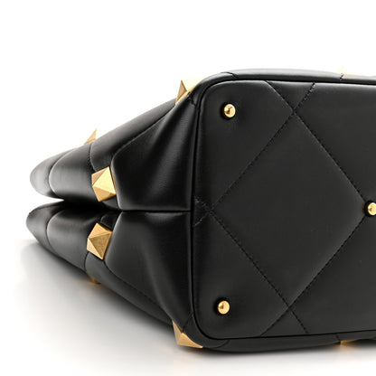 Valentino Garavani Nappa Roman Stud The Handle Bag Black 8 of 9