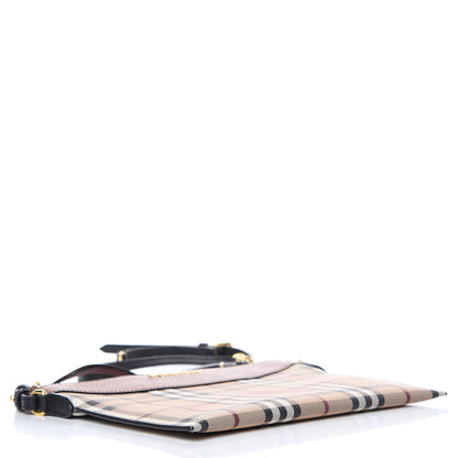 Burberry Haymarket Check Peyton Crossbody Clutch Bag Toffee 4 of 9