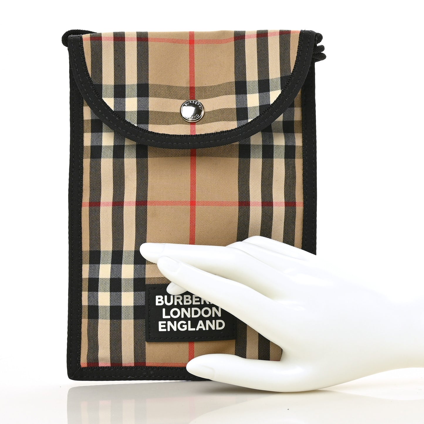 Nylon Vintage Check Phone Crossbody Archive Beige