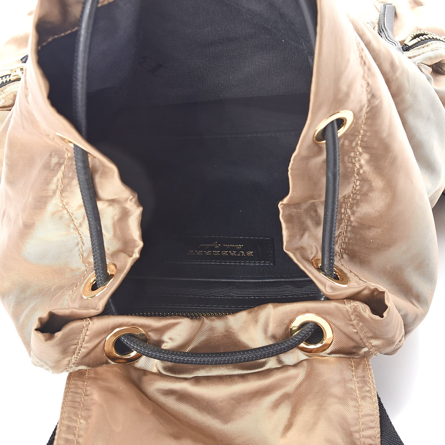 Burberry Metallic Satin Nylon Medium Rucksack Backpack Gold 5 of 10