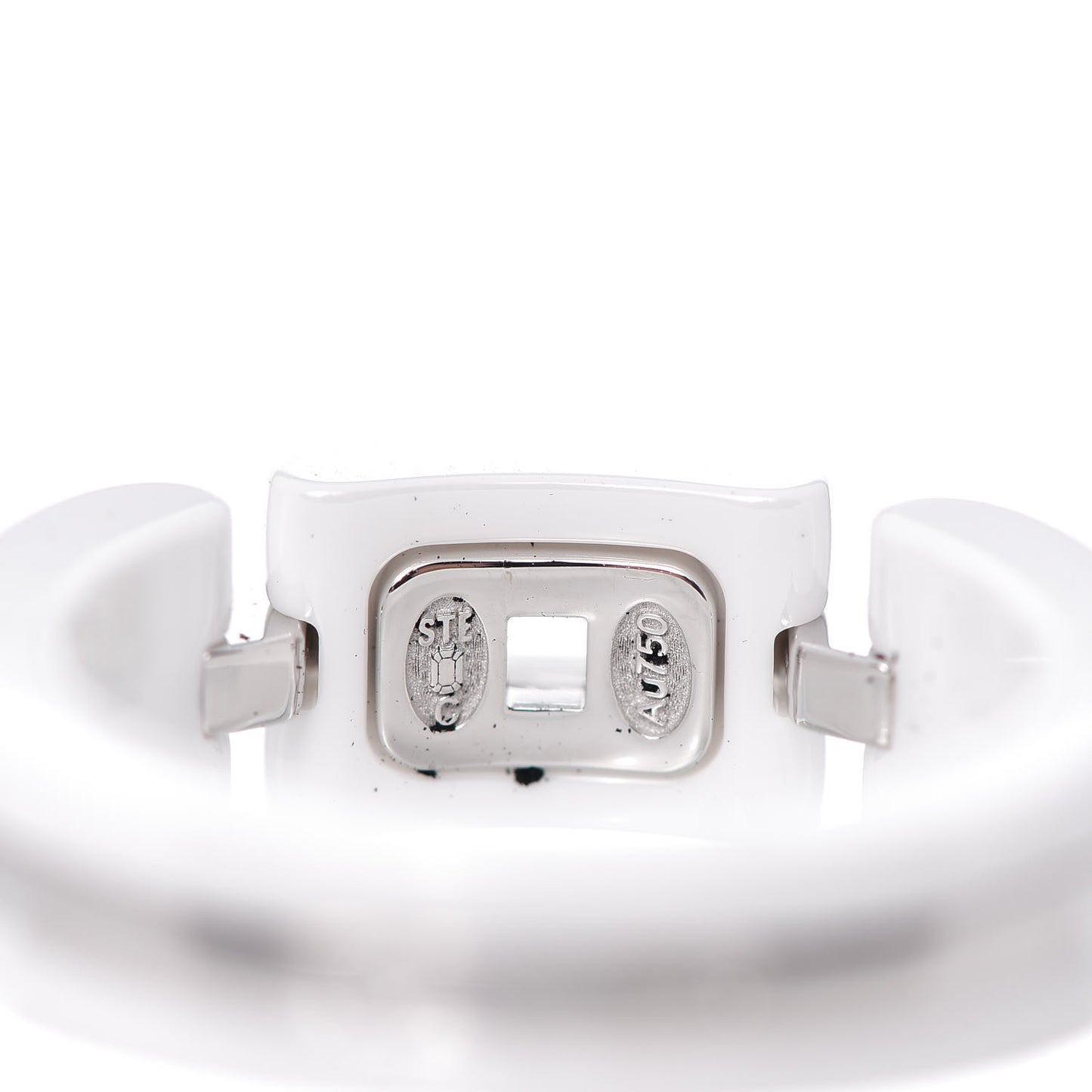 18K White Gold White Ceramic Medium Ultra Ring 51 5.75