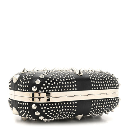 Alexander McQueen Calfskin Studded Britannia Skull Box Clutch Black 4 of 8