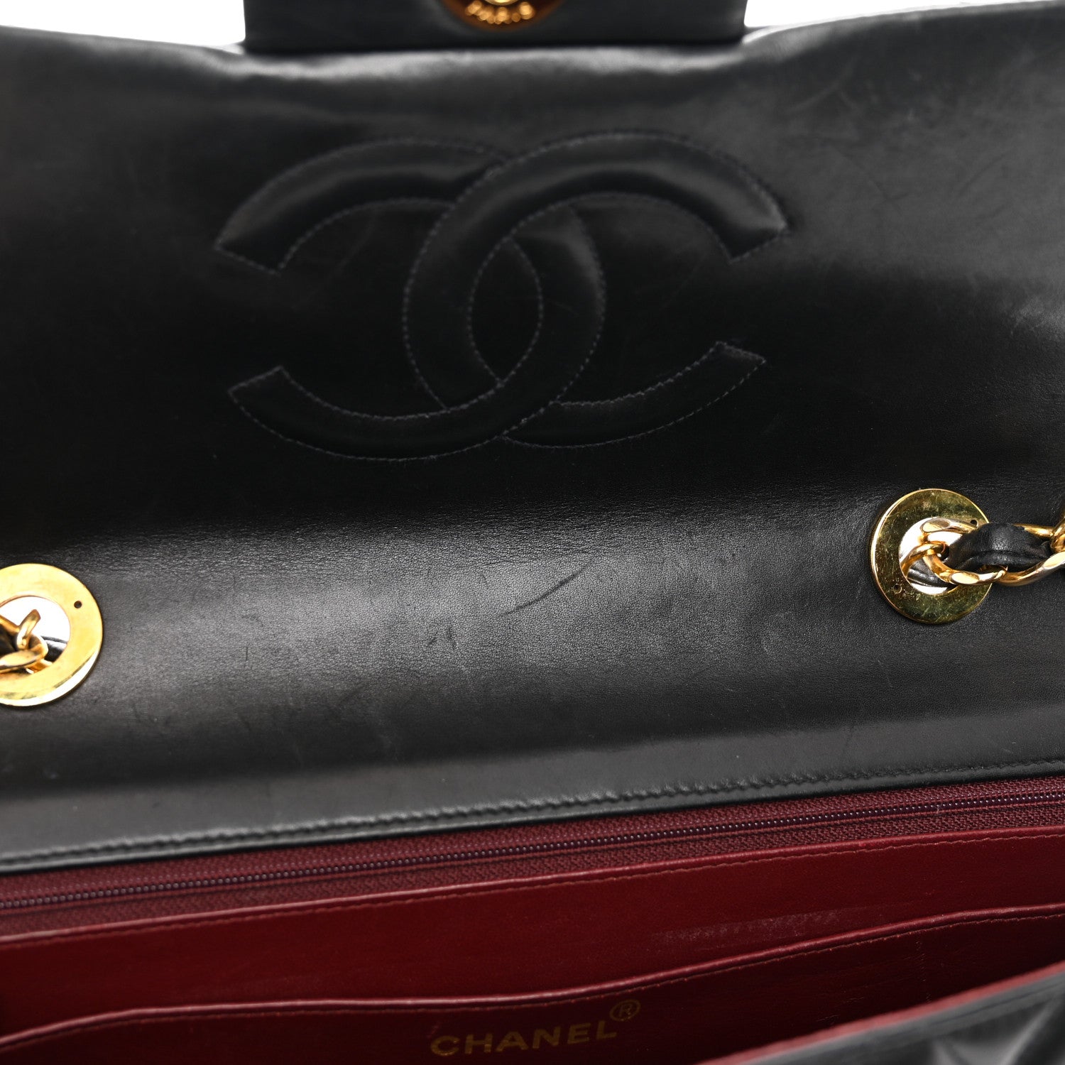 Chanel Lambskin Quilted XL Jumbo Single Flap Black 14 of 16