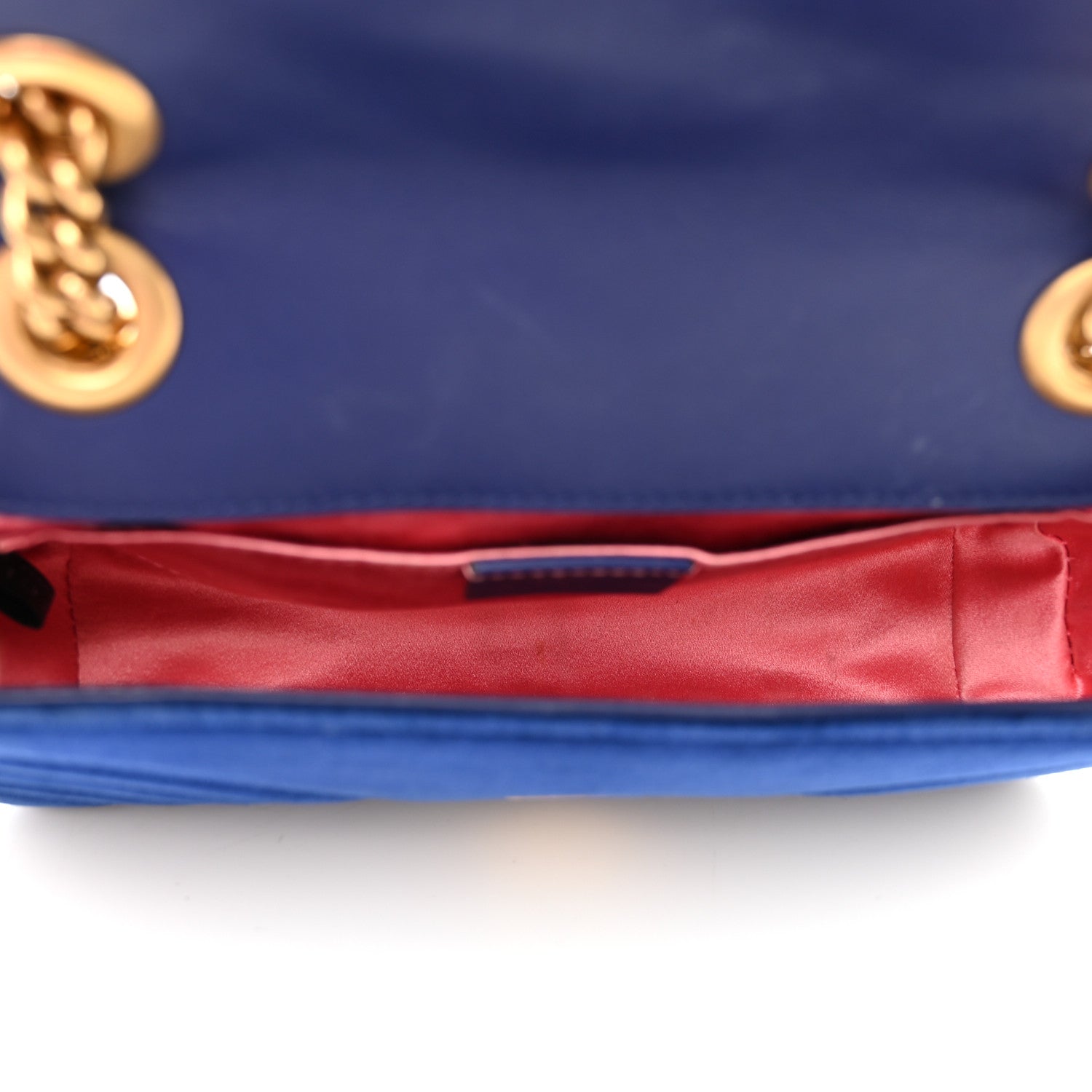 Gucci Velvet Matelasse Mini GG Marmont Shoulder Bag Cobalt Blue 5 of 12