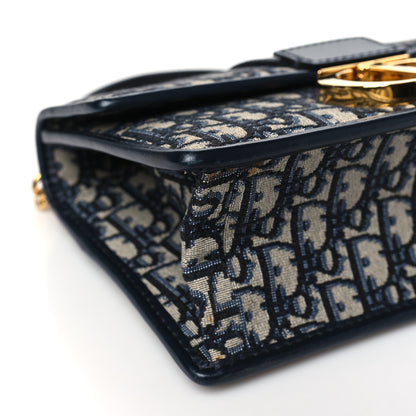 Christian Dior Oblique 30 Montaigne Chain Flap Bag Blue 9 of 10