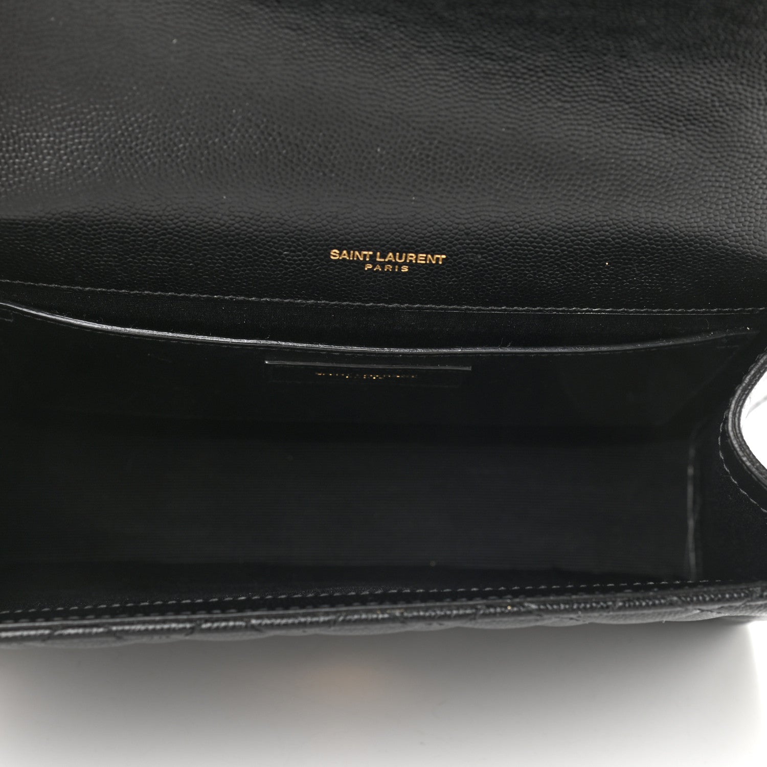 Saint Laurent Grain De Poudre Textured Mixed Matelasse Triquilt Medium Monogram Satchel Black 5 of 8