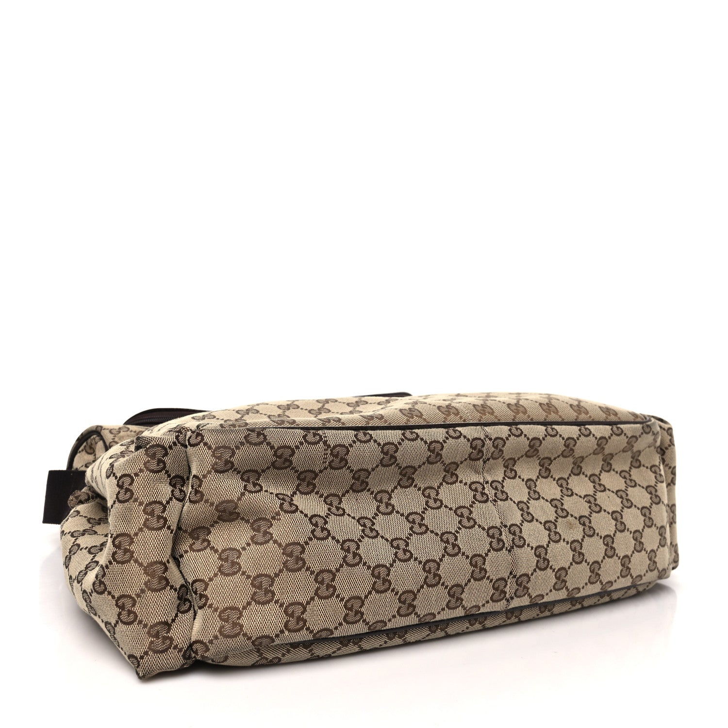 Gucci Monogram Natural Pigskin Large Diaper Bag Beige Ebony Cocoa Dark Chocolate 5 of 11