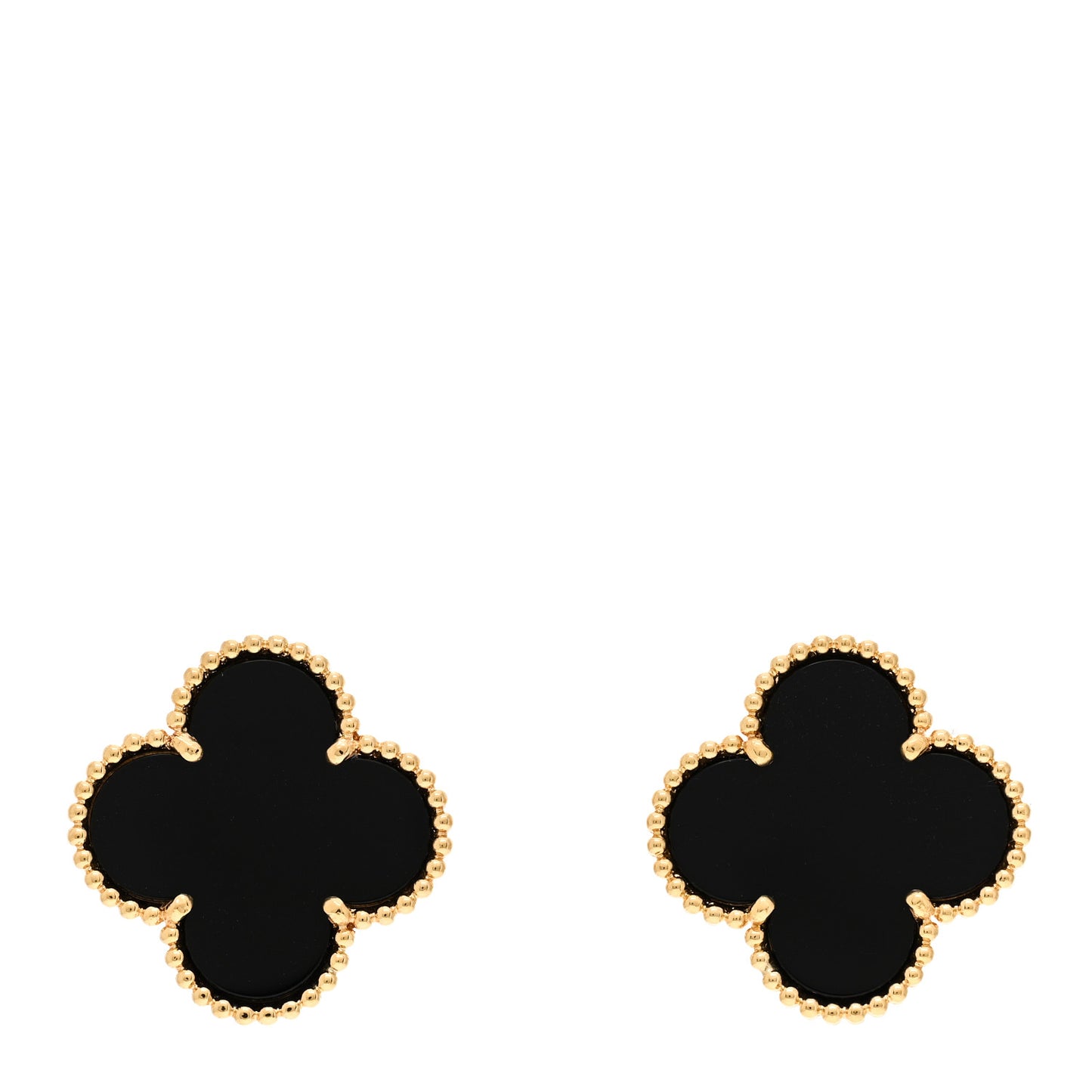 18K Yellow Gold Black Onyx Magic Alhambra Earrings