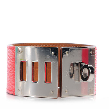 Hermes Epsom Kelly Dog Bracelet Rose Jaipur 5 of 6