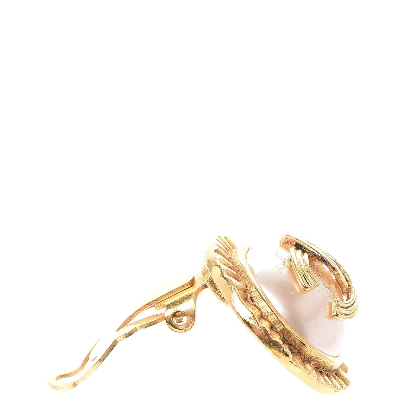 Pearl CC Clip On Earrings Gold