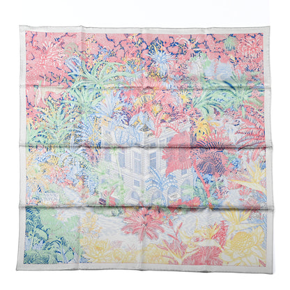 Hermes Silk Faubourg Tropical Scarf 90 Pierre Rose Multicolor 1 of 6