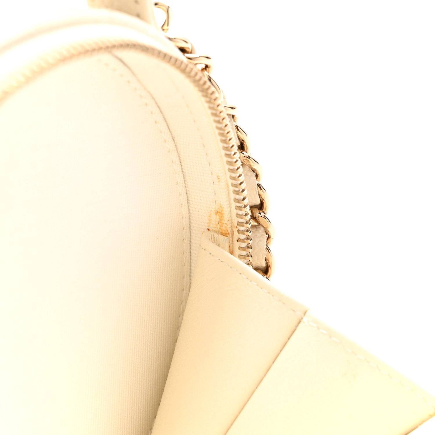 Chanel Caviar Quilted Round Handle With Care Vanity With Chain White 11 of 12