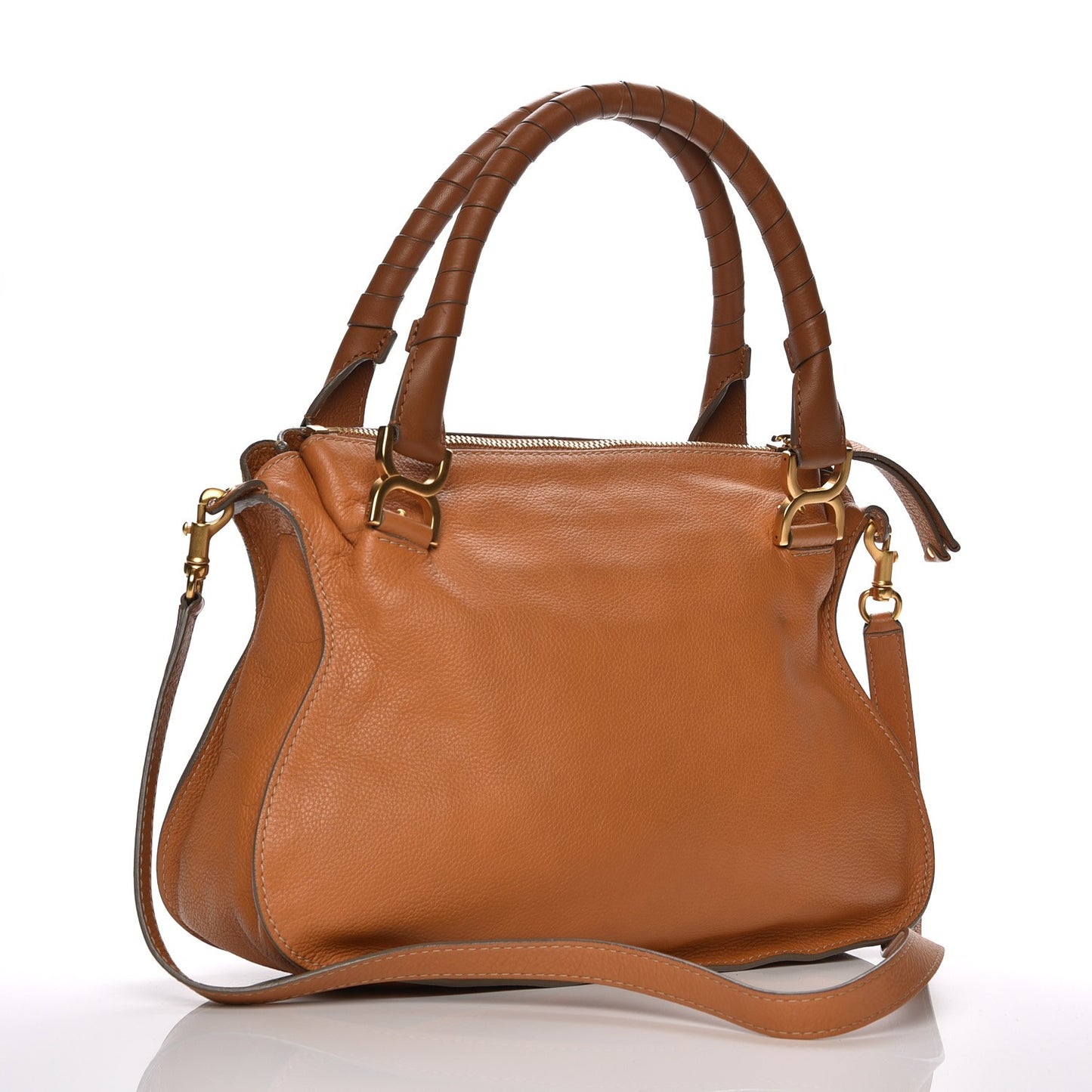 Calfskin Medium Marcie Satchel Tan