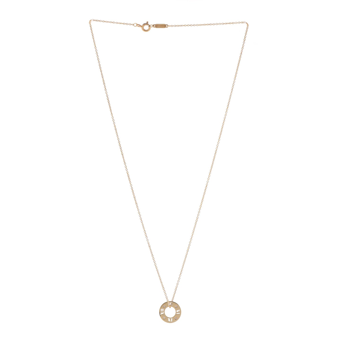 18K Yellow Gold Diamond Atlas Pierced Pendant Necklace