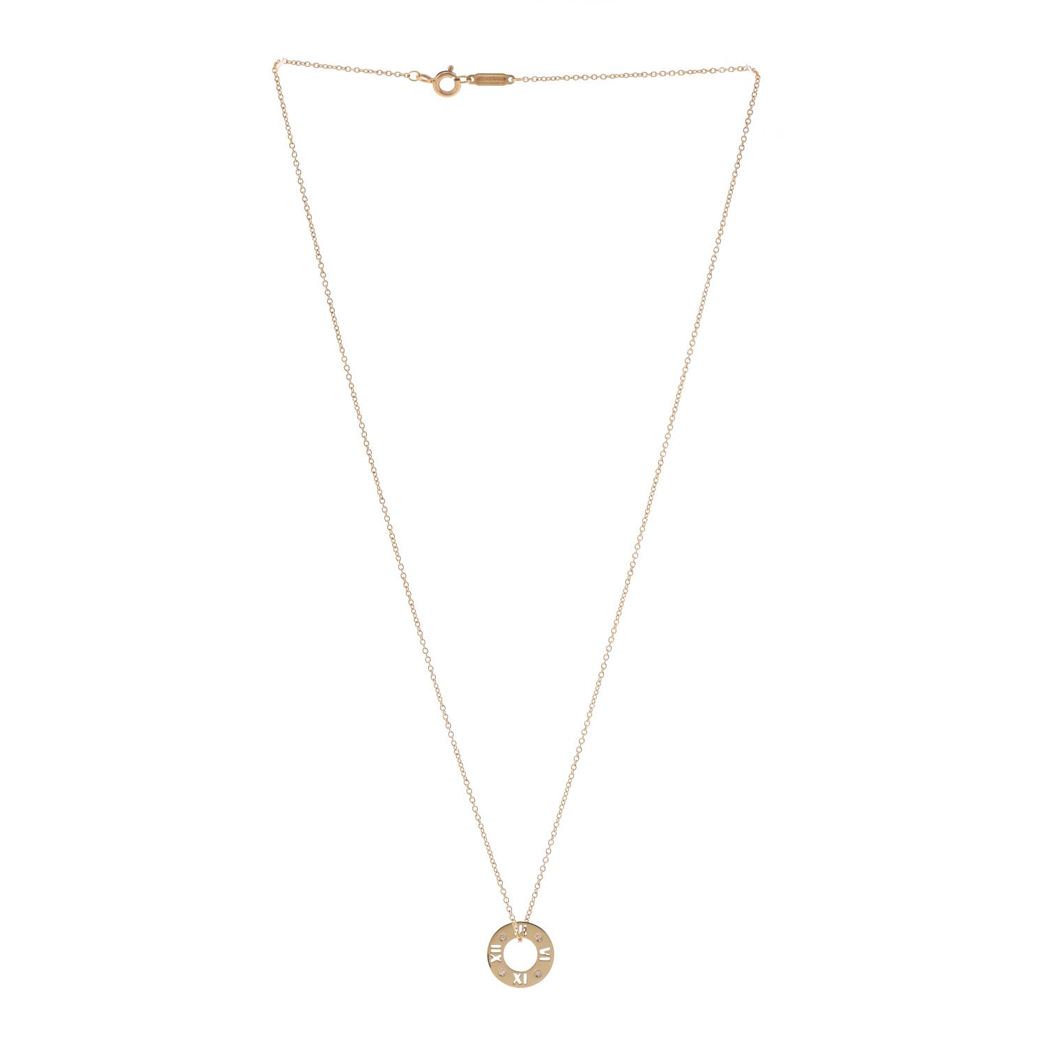 Tiffany 18K Yellow Gold Diamond Atlas Pierced Pendant Necklace 3 of 6