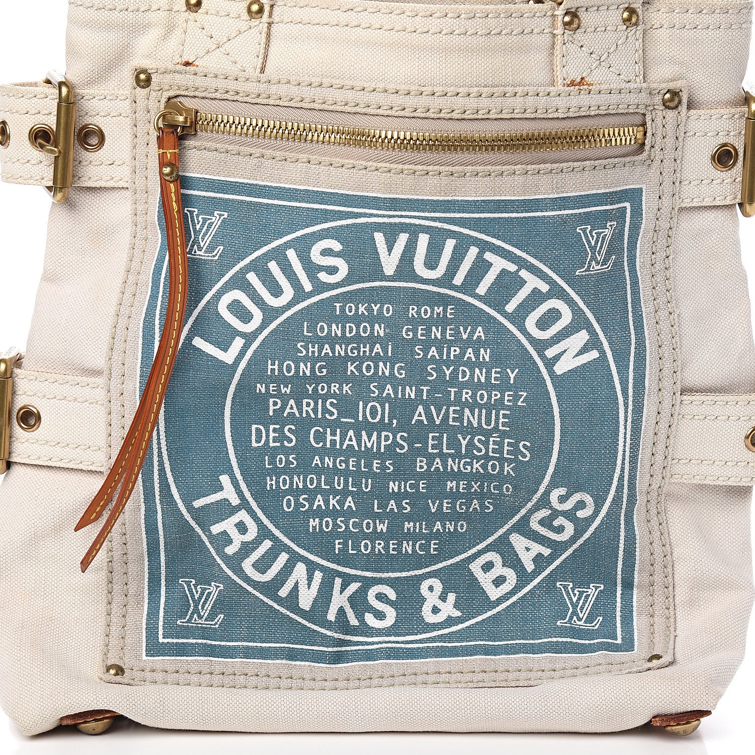 Louis Vuitton Toile Globe Shopper Cabas MM Blue 10 of 10