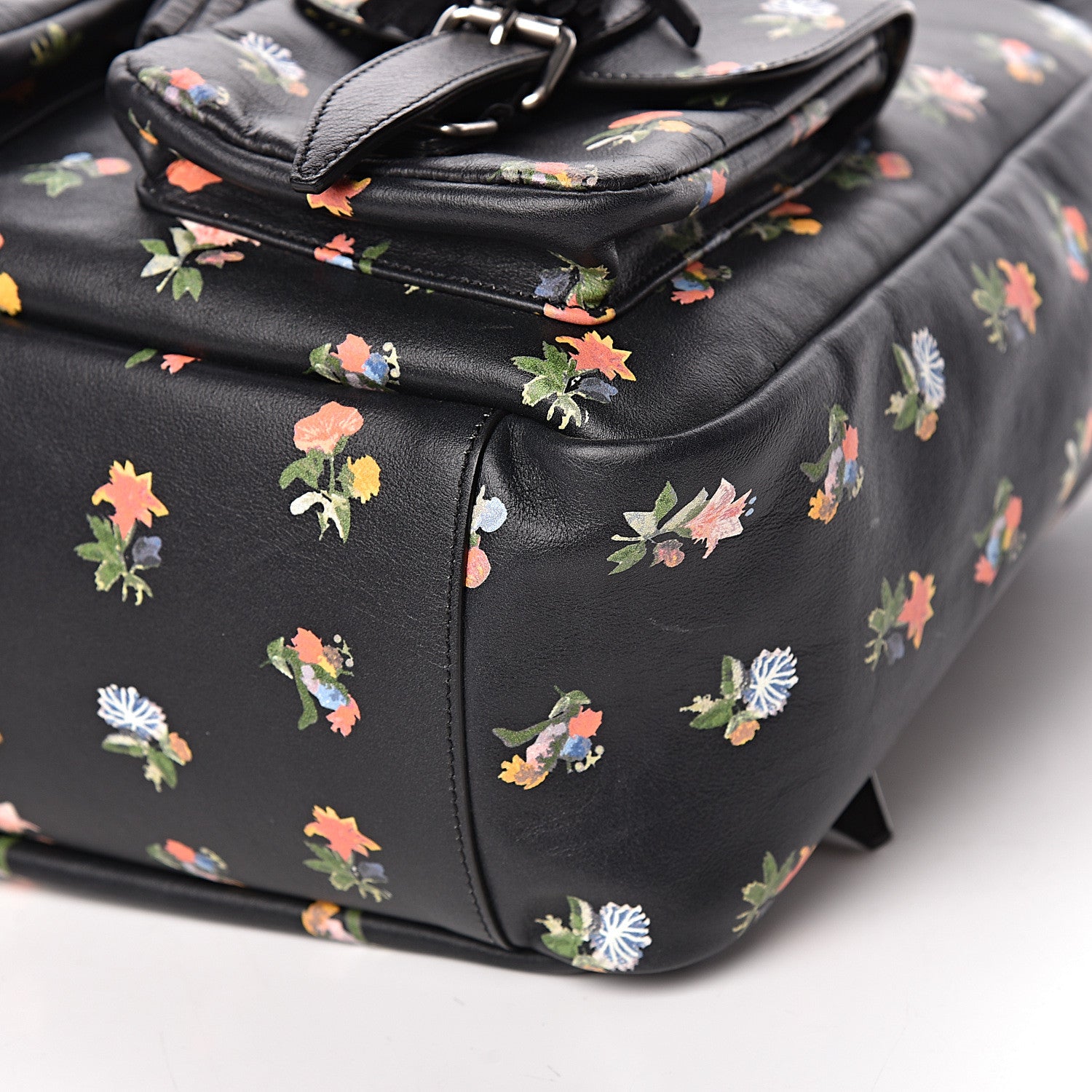 Saint Laurent Calfskin Prairie Flower Printed Festival Backpack Multicolor 9 of 12
