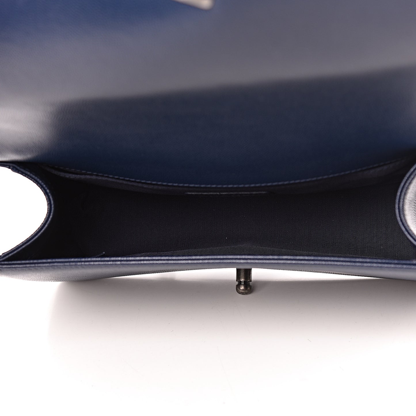 Caviar Chevron Quilted Medium Boy Flap Navy