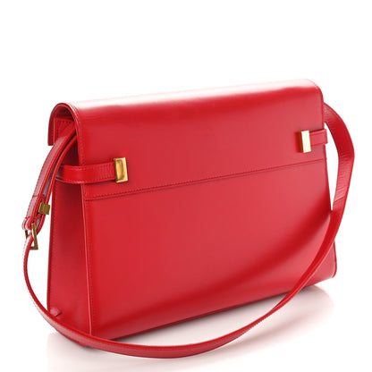Saint Laurent Smooth Calfskin Manhattan Shoulder Bag Rouge Eros 3 of 9