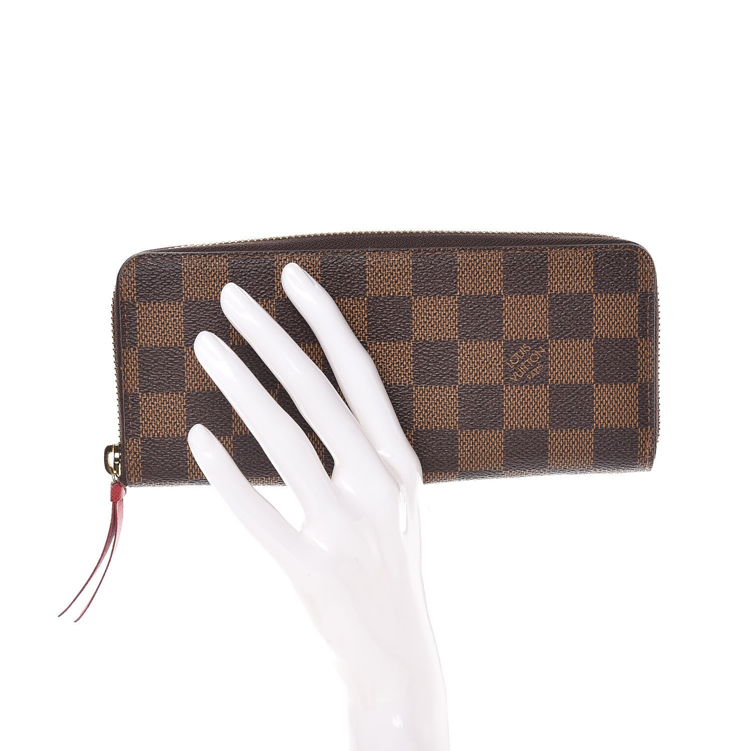 Louis Vuitton Damier Ebene Clemence Wallet Cherry 2 of 10