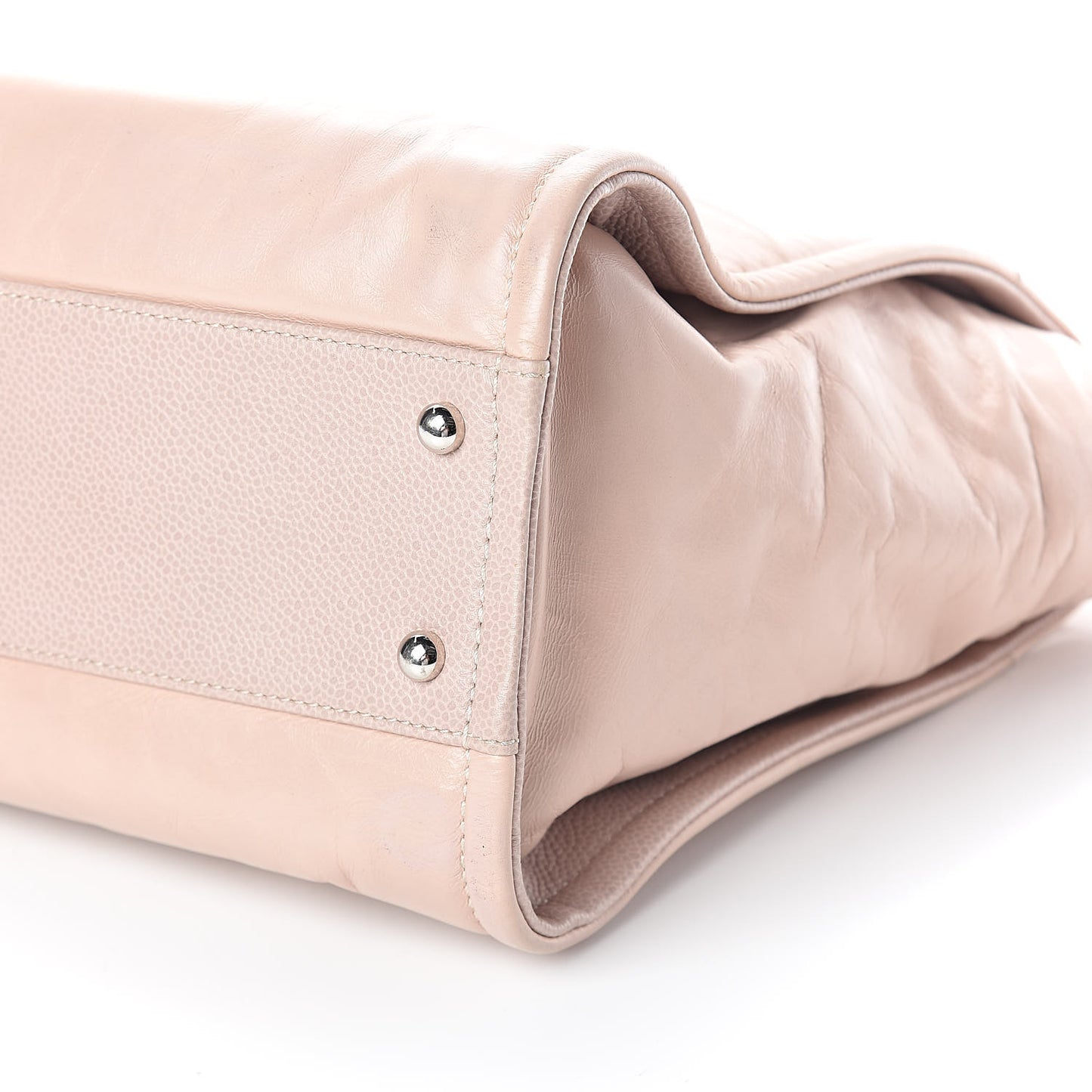 Glazed Calfskin Small Deauville Tote Light Pink