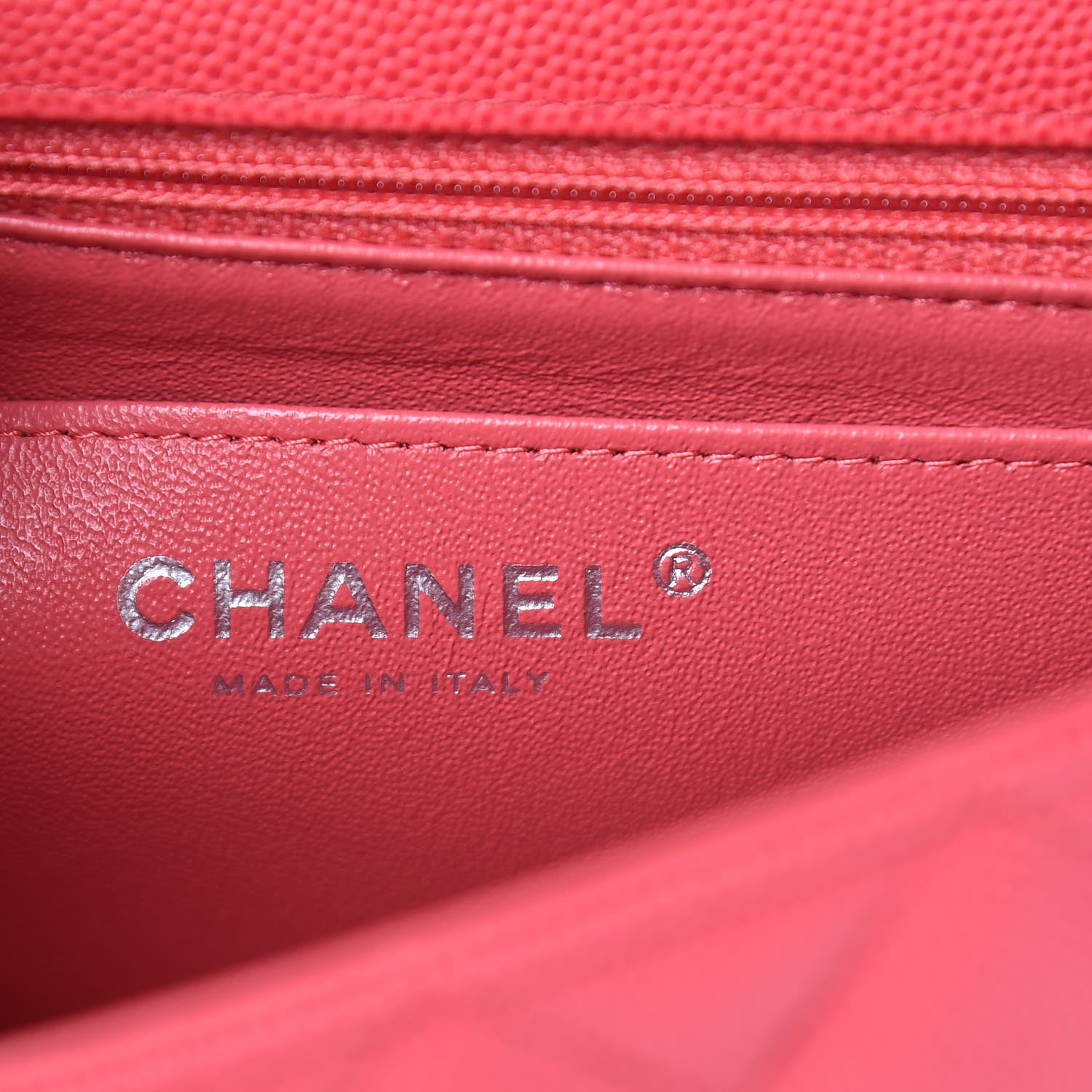 Chanel Caviar Quilted Mini Rectangular Flap Light Red 6 of 9