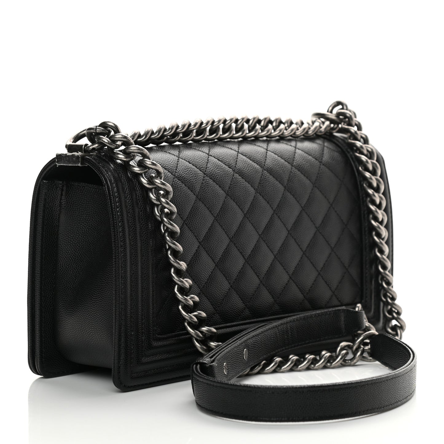 Caviar Quilted Medium Boy Flap Black