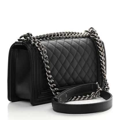 Chanel Caviar Quilted Medium Boy Flap Black 3 of 12
