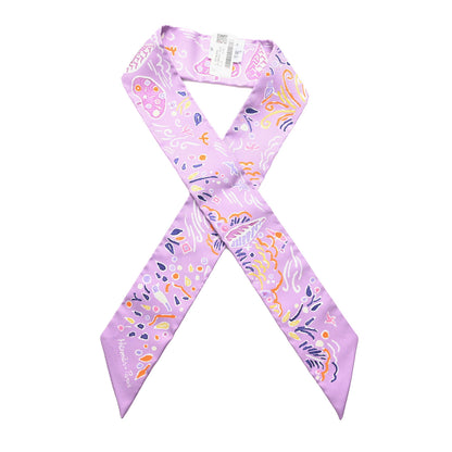 Hermes Silk Isola Di Primavera Twilly Lilas Orange Jaune 1 of 4