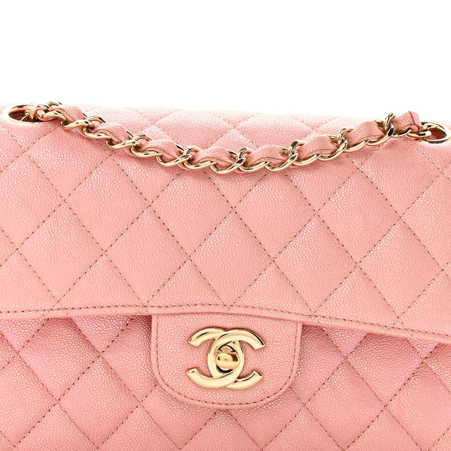 Chanel Iridescent Caviar Quilted Small Double Flap Pink 8 of 12