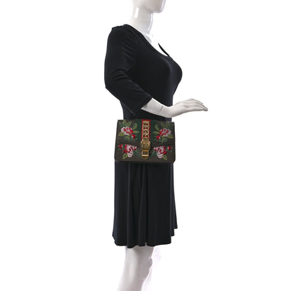 Gucci Calfskin Embroidered Sylvie Belt Bag Brown 2 of 12