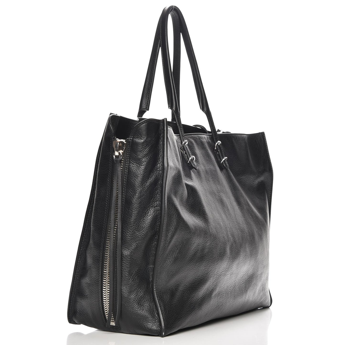 Supple Calfskin Papier A4 Zip Around Tote Black