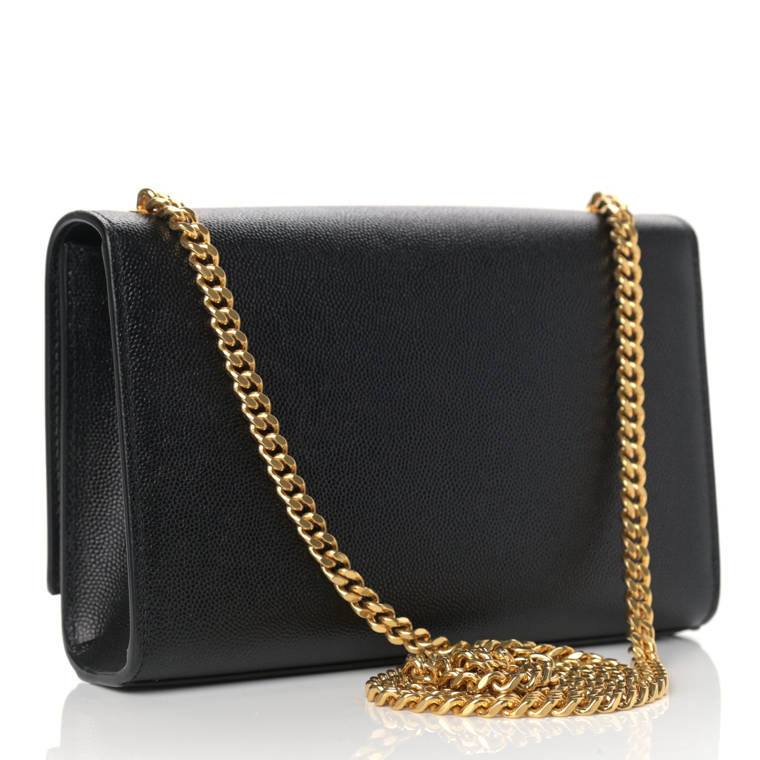 Saint Laurent Grain De Poudre Small Classic Monogram Kate Tassel Satchel Black 2 of 9