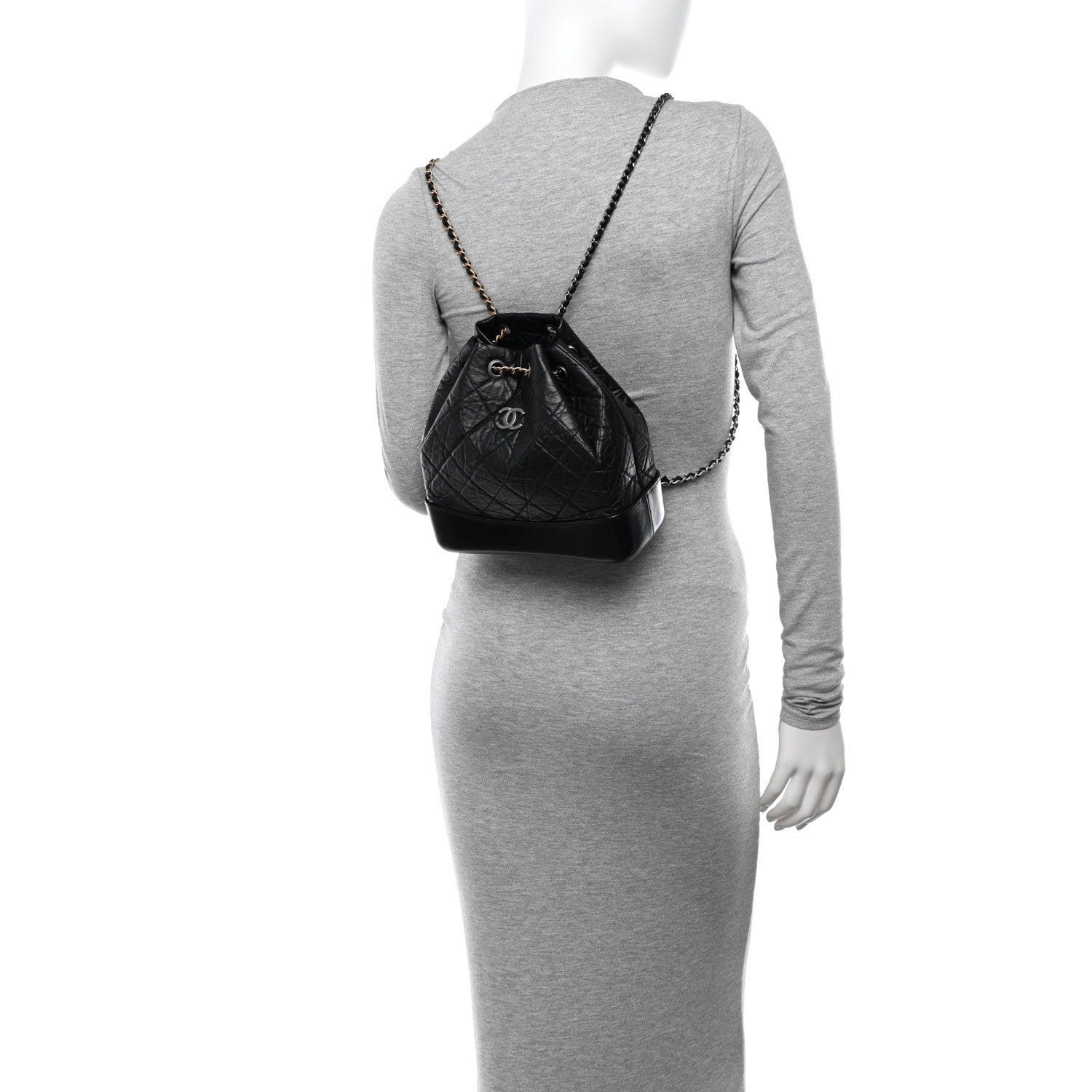 Chanel Aged Calfskin Quilted Small Gabrielle Backpack Black 2 of 11