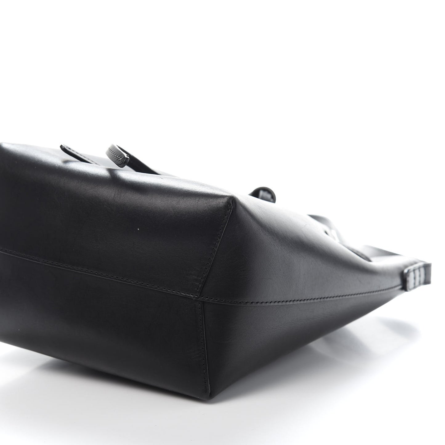 Vegetable Tanned Calfskin Mini Bucket Bag Black Flamma
