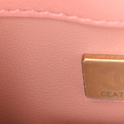 Chanel Calfskin Quilted Small Top Handle Flap Blush 6 of 9