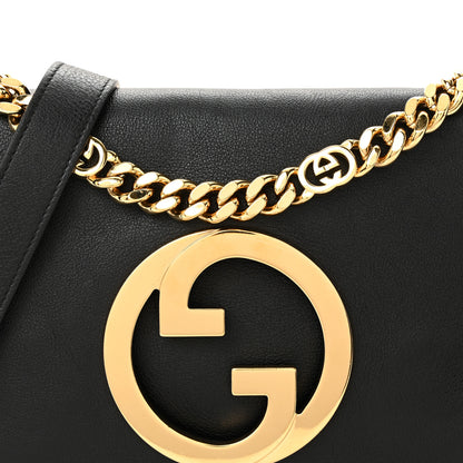 Gucci Roxy Calfskin Blondie Chain Shoulder Flap Bag Black 8 of 10