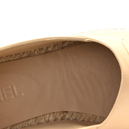 Chanel Lambskin CC Espadrilles 41 Beige Black 7 of 13
