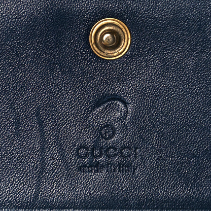 Gucci Calfskin Matelasse GucciGhost GG Marmont Card Case Blue Agata Hibiscus Red 7 of 7