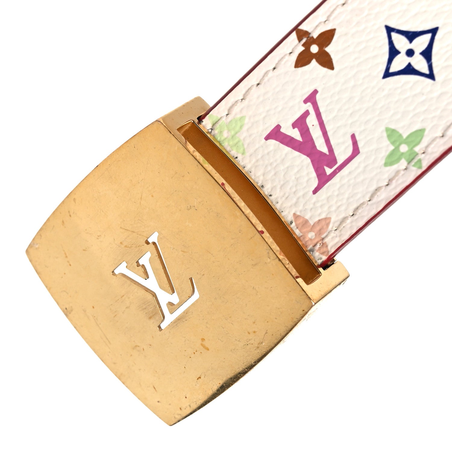 Louis Vuitton Monogram Multicolor LV Cut Reversible Belt 80 32 White 6 of 7