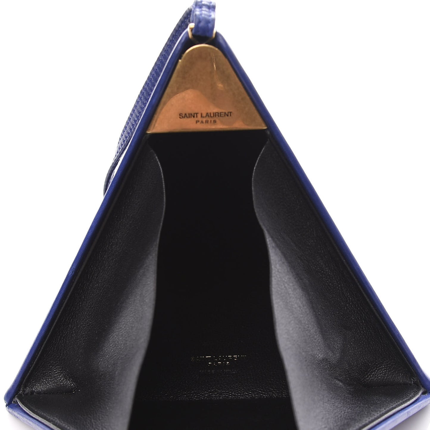 Lambskin Pyramid Clutch Blue