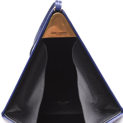 Saint Laurent Lambskin Pyramid Clutch Blue 4 of 11