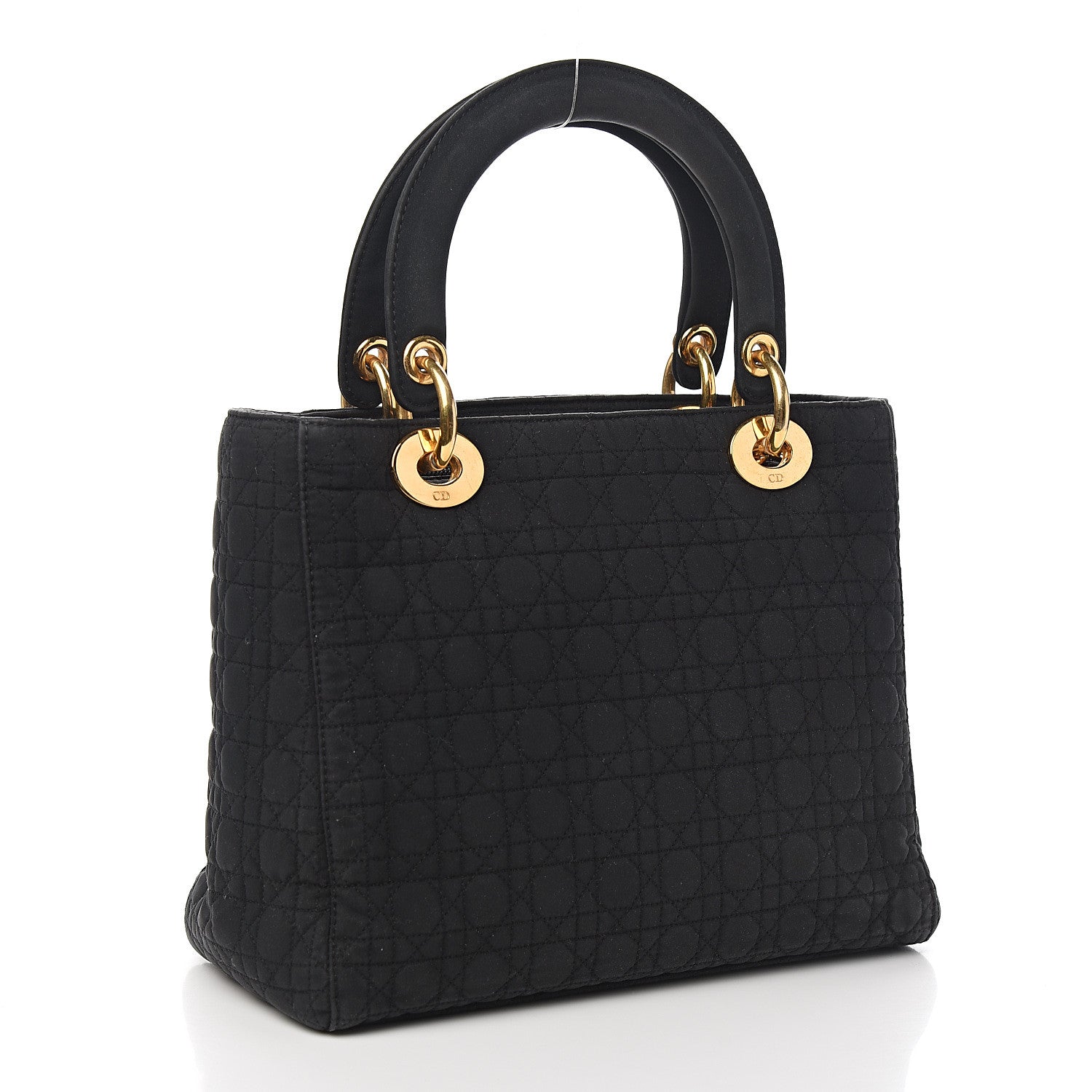 Christian Dior Nylon Cannage Stitched Medium Lady Dior Black 2 of 10