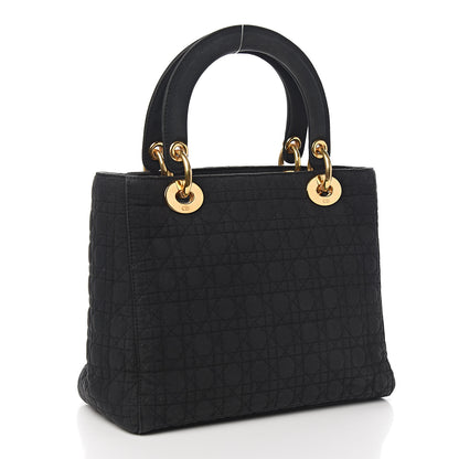 Christian Dior Nylon Cannage Stitched Medium Lady Dior Black 2 of 10