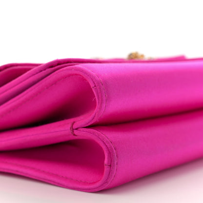 Dolce & Gabbana Satin Crystal Chain Pochette Rosa Shocking 8 of 12