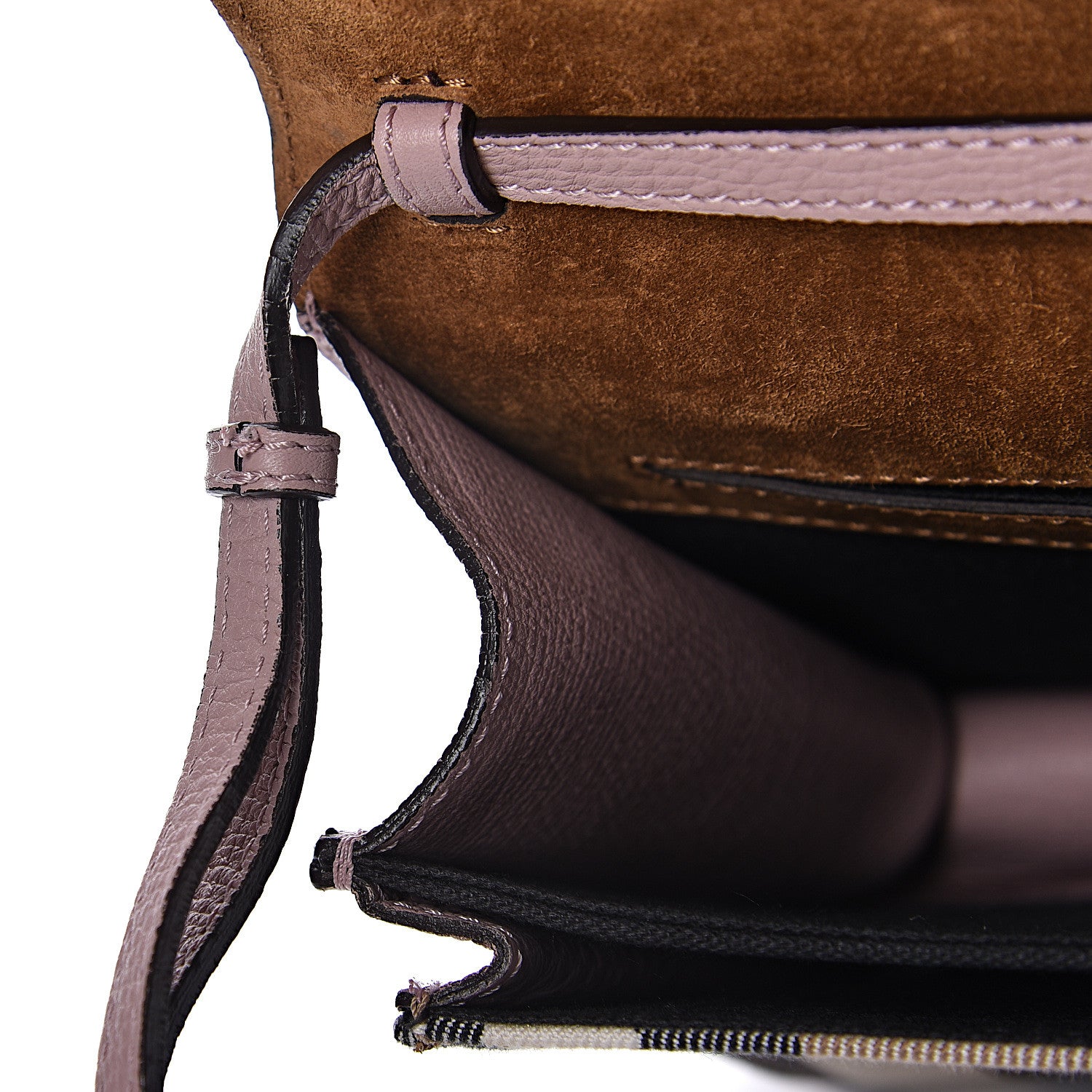 Burberry Derby Calfskin House Check Small Macken Crossbody Bag Pale Orchid 15 of 15