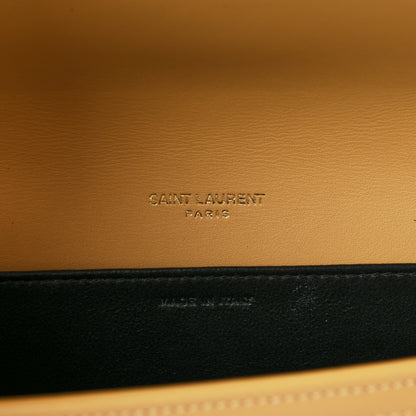 Saint Laurent Micro Raffia Monogram Uptown Chain Wallet Natural Hay Blush 5 of 8