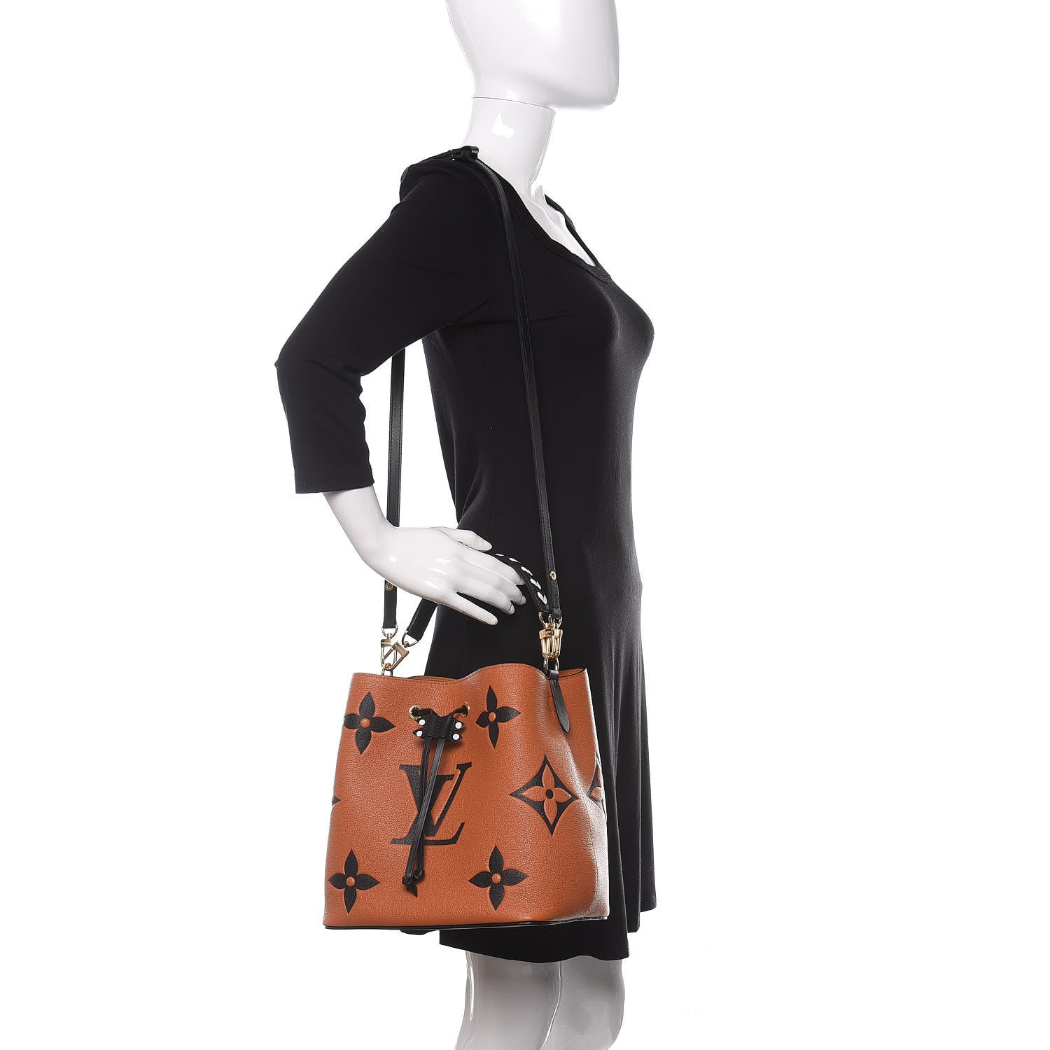 Louis Vuitton Empreinte Monogram Giant Crafty Neonoe MM Caramel Black 2 of 10