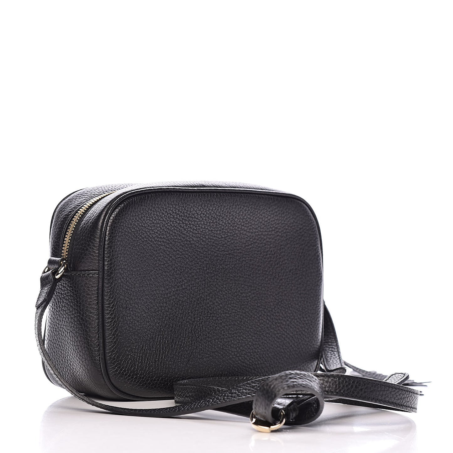 Pebbled Calfskin Small Soho Disco Bag Black